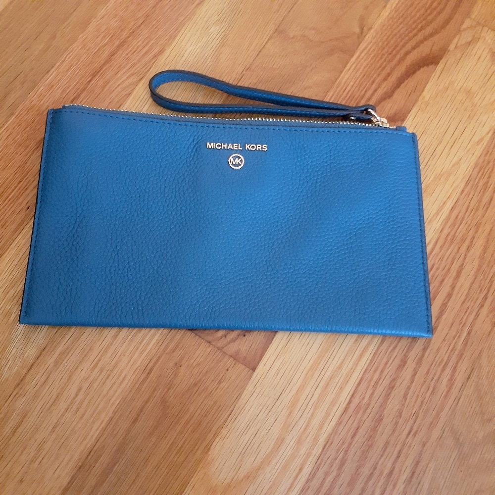 KORS JET SETChram  Wristlet OS Blue Michael kors